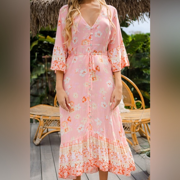 SALTY BRIGHT floral maxi DRESS - Picture 3 of 9